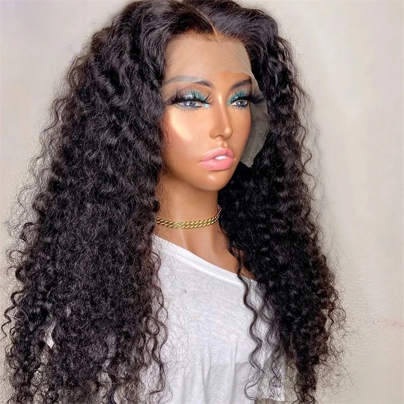 

Natural Black Long Soft 26'' 180Density Lase Front Hair Wig Giueiess For Black Women Baby Hair Heat Resistant Preplucked