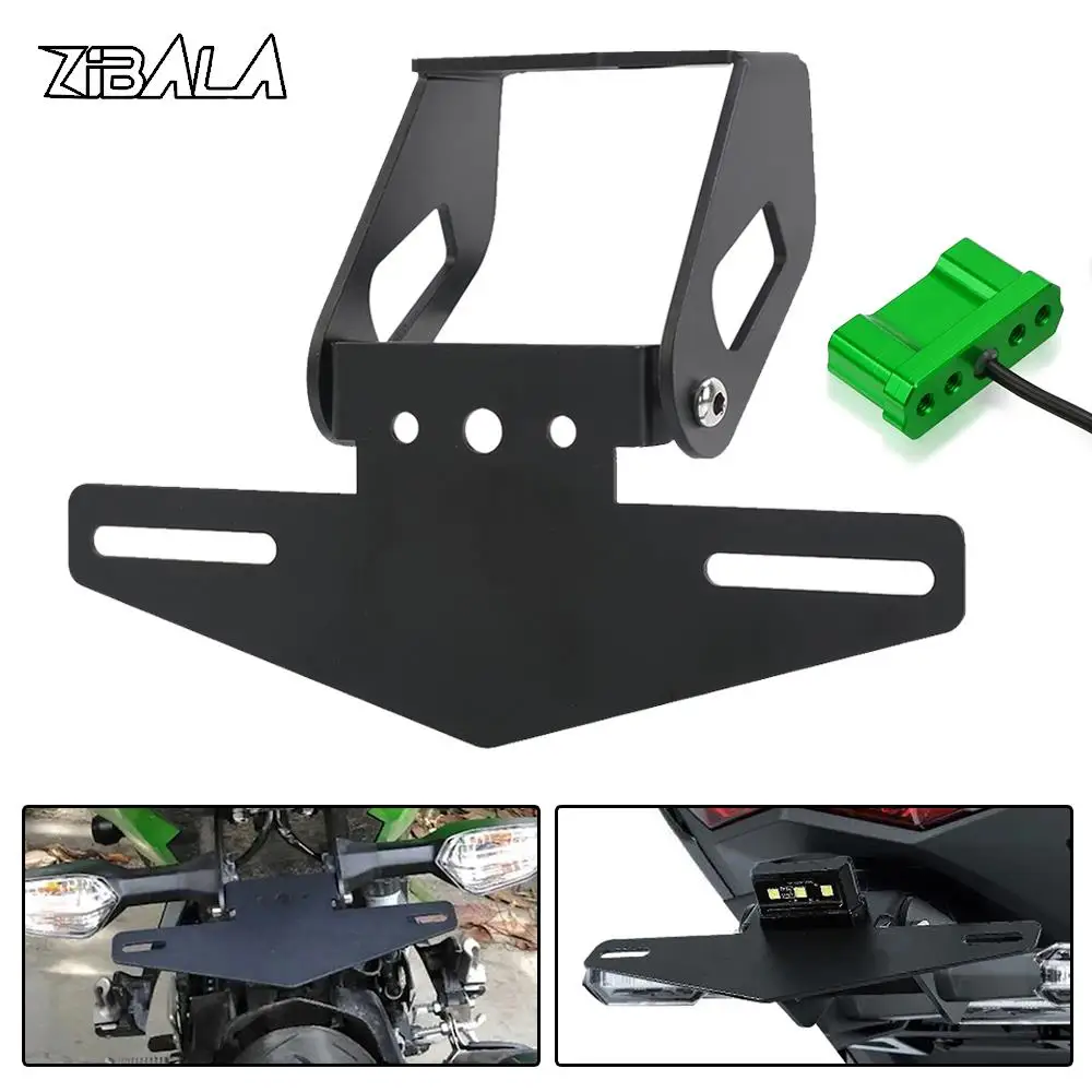 

For Kawasaki Ninja 400/250 Ninja400 Ninja250 Z400 License Plate Holder Bracket Frame Tail Tidy Eliminator 2018 2019 2020 2021