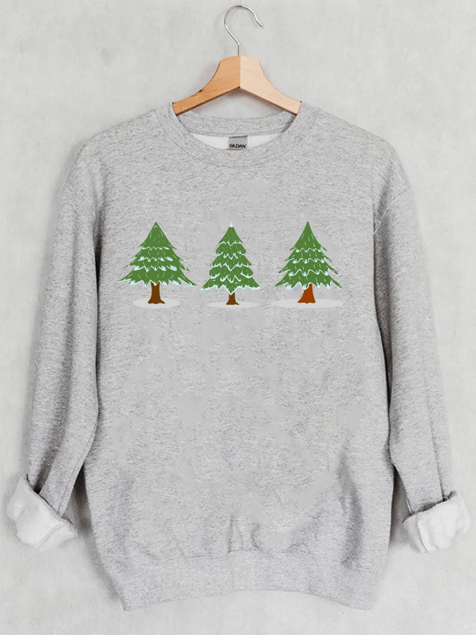 Christmas Tree Casual Sweatshirts T-Shirt Women Long Sleeve Hooded Shirt Fashion Graphic Pullovers