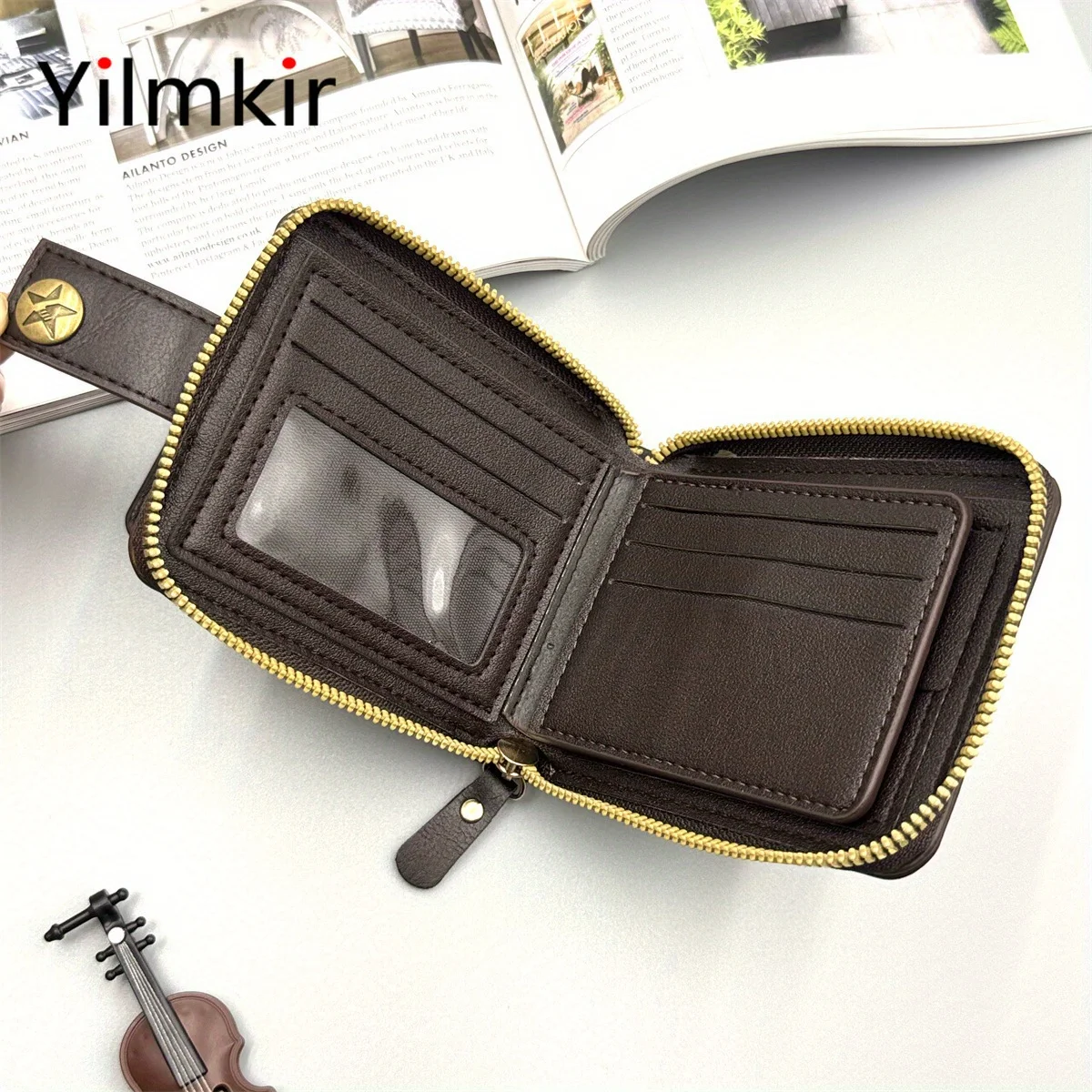 Men's Short Retro Wallet Multi Slot Purse Style Zipper Multi Compartment Wallet Buckle Multifunctional Women Money Bag 6 Men's Short Retro Wallet Multi Slot Purse Style Zipper Multi Compartment Wallet Buckle Multifunctional Women Money Bag 6