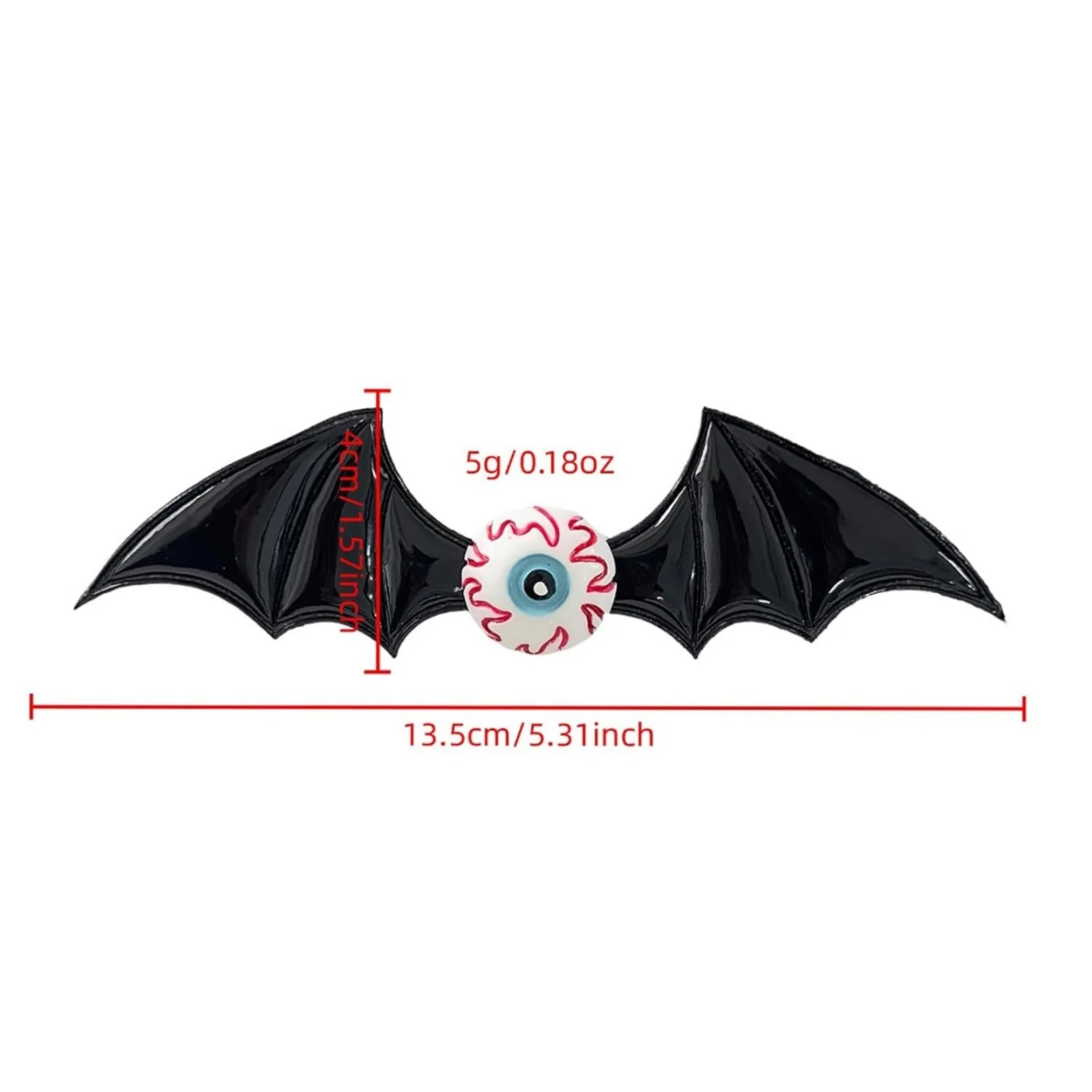 2PCS Halloween Bat Hair Clips: Spooky Eyeball Design, Black & Red Styles, Fun Hair Accessories For Party, Cosplay, Festive Looks