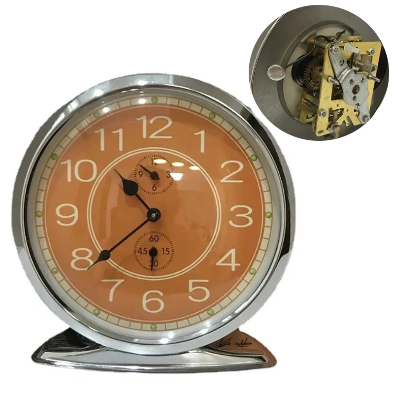 

Vintage Mechanical Alarm Clock Bedside Table Metal Clockwork Desk Clocks Loud Bell Bedroom Table Decoration Chicken Pecking Rice
