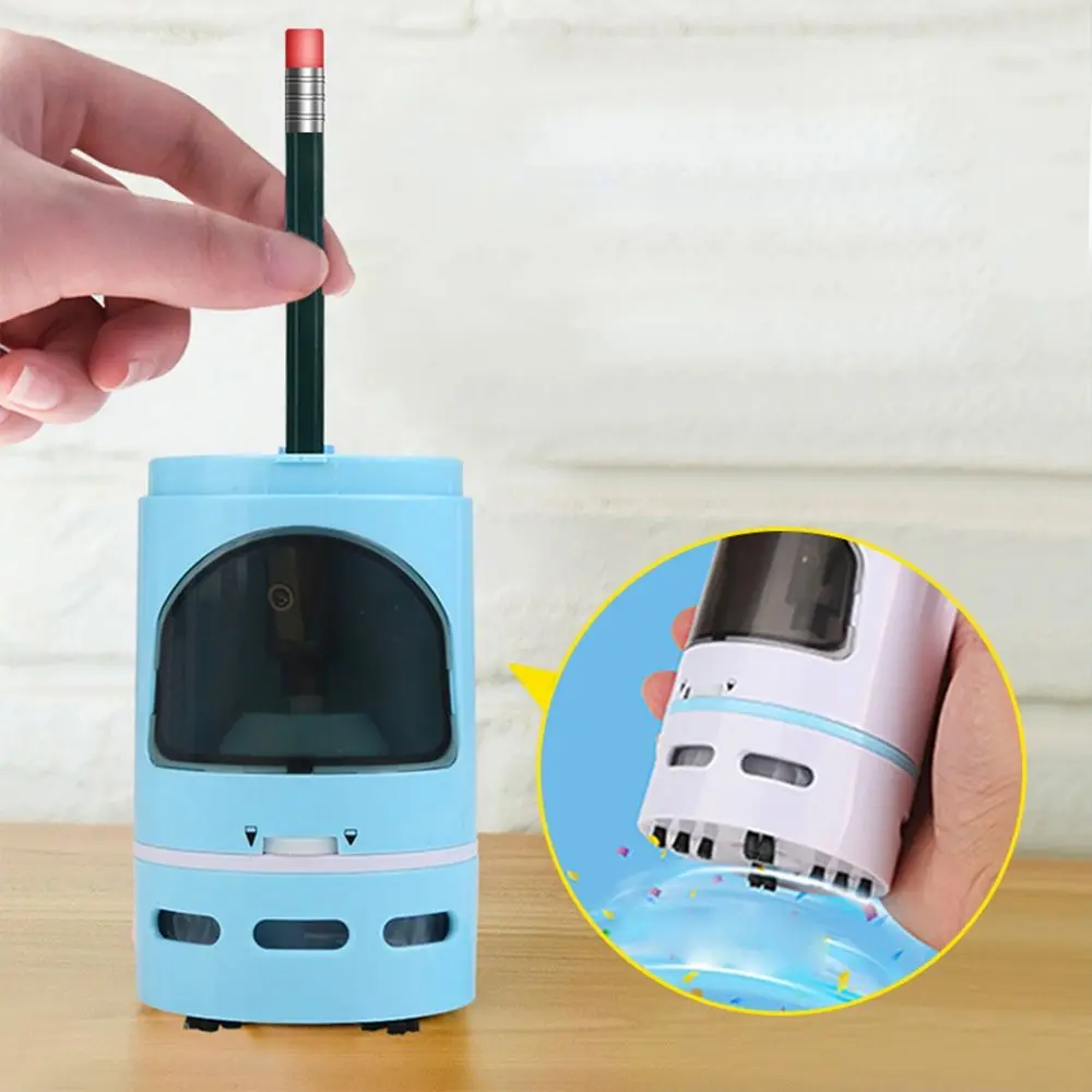 

Gift Office Home School Supplies Mini Vacuum Cleaner 2 in 1 Electric Auto Pencil Sharpener Crumbs Cleaner Desktop Dust Cleaner