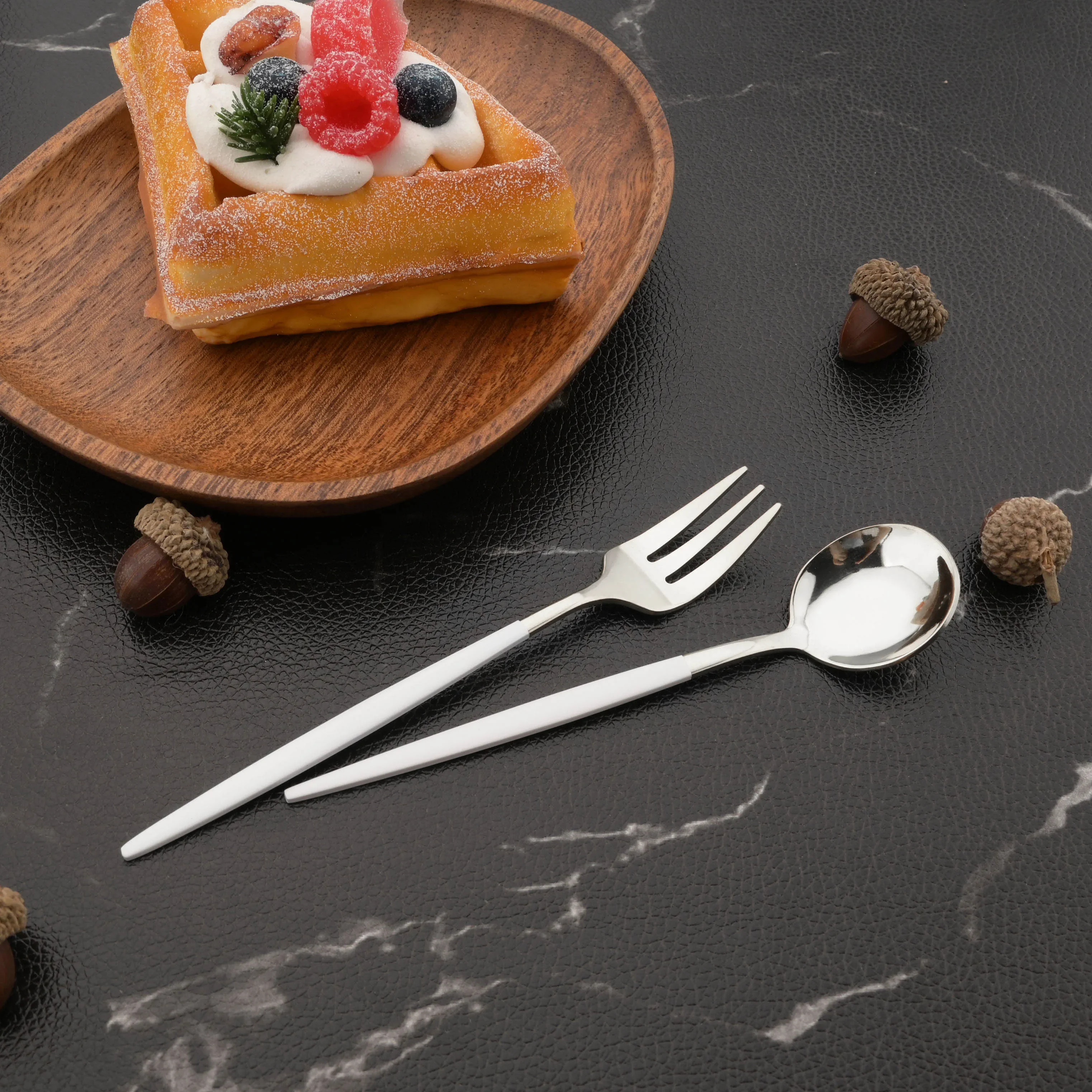 Lot De 10 Fourchettes à Fruits En Acier Inoxydable Pour Fraises Et 1