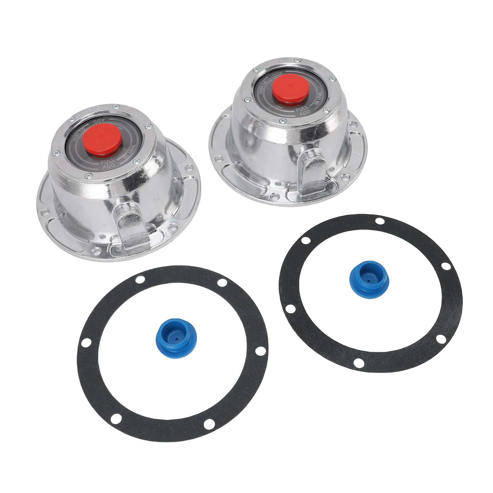 343-4195 High Strength Abrasion Proof 6 Bolt Holes Trailer Hubcaps Strong Sealing with Rubber Plugs and Gasket for Trailer Axle