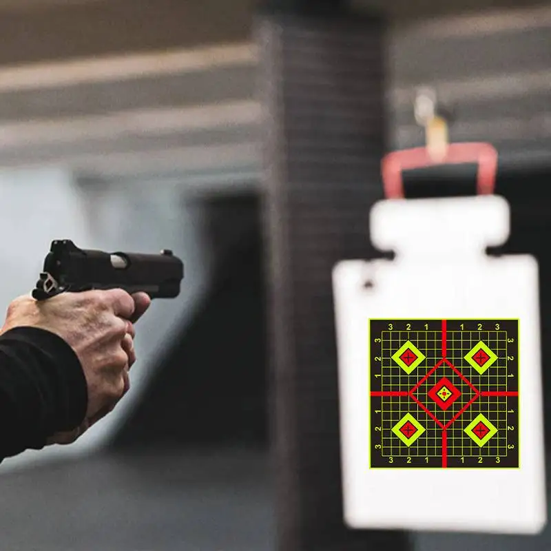 Shooting Targets Stickers Spinner Shooting Targets 10pcs 12" Splash Target Stickers For Archery And Range Bright Fluorescent Yellow Splash Perfect For Practice Improving Accuracy