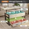40" Lift Top Coffee Table, 4 in 1 White Coffee Tables with Storage for Living Room,Small Coffee Table with 2 Drawers & LED Light 3