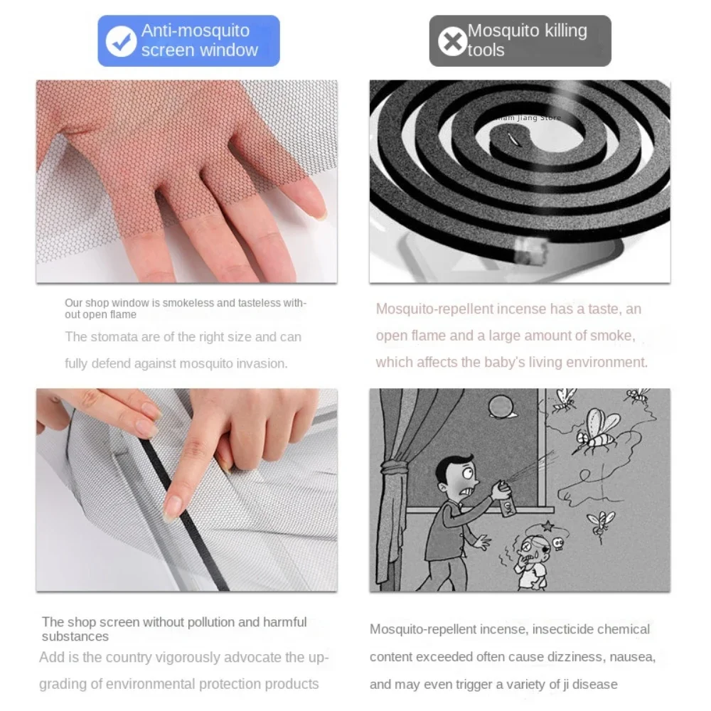 DIY Mosquito Net Self-adhesive Indoor Anti-insect Fly Screen Curtains Window Net Protections Mesh Home Textile Bed Garden