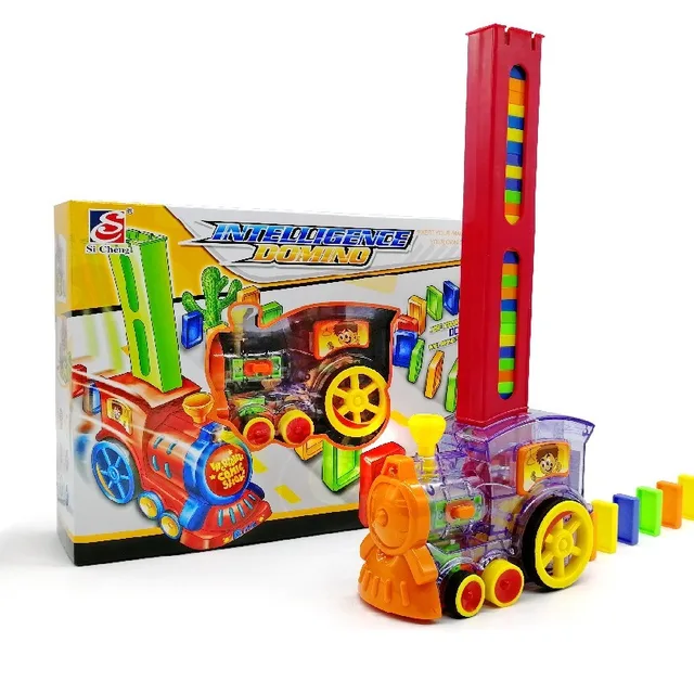 Domino Train Automatic Laying Brand Sound and Light Automatic Laying Domino Brick Building Block Game Gift Set Electric Train 5