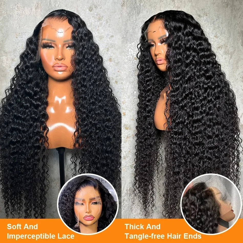220 Density Human Hair 13x6 HD 5x5 Glueless Deep Wave Lace  display picture 3