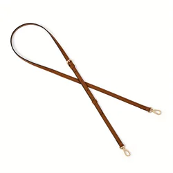 Premium PU Leather Replacement Shoulder Bag Strap - Stylish DIY Purse Handle Accessory (Brown - Gold Buckle)
