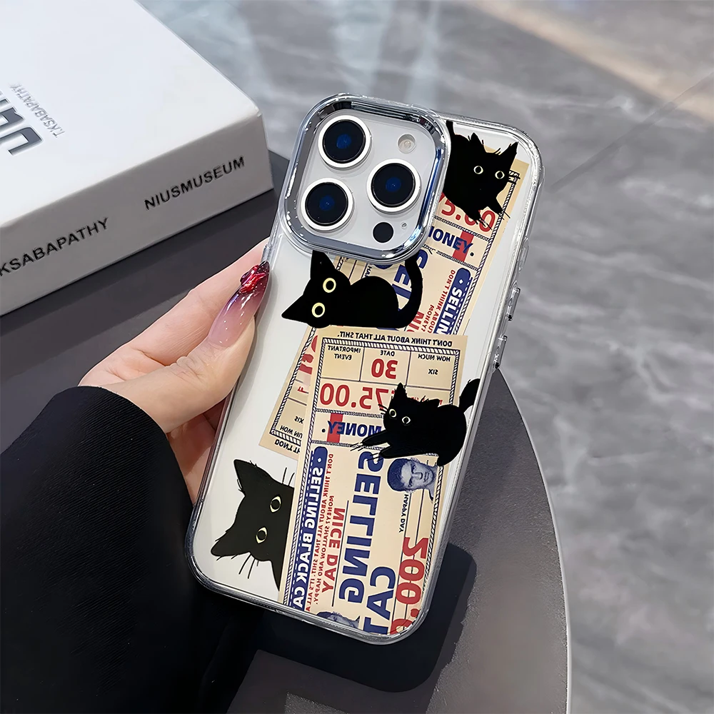 Charming Angry Black Cat Transparent Phone Case - Soft Silicone TPU Back Cover