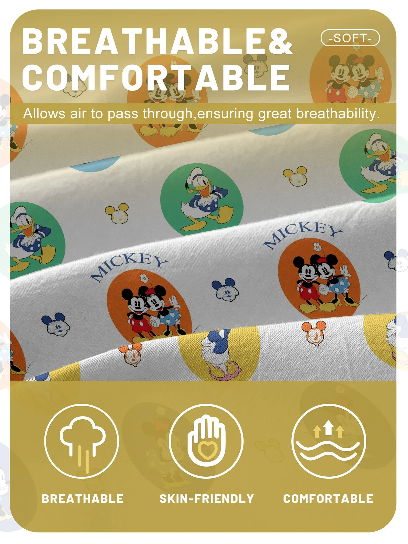 1 cartoon cute Mickey and Minnie digital printed frosted Fitted Sheet,bedroom printed bed cover,bedding(No pillowcase) 3