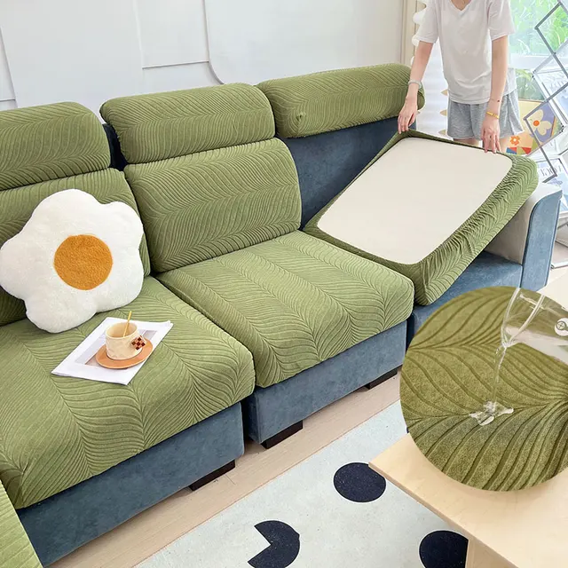 waterproof sofa cushion cover ，sofa seat slipcover，couch seat cover，jacquard leave printed，1/2/3