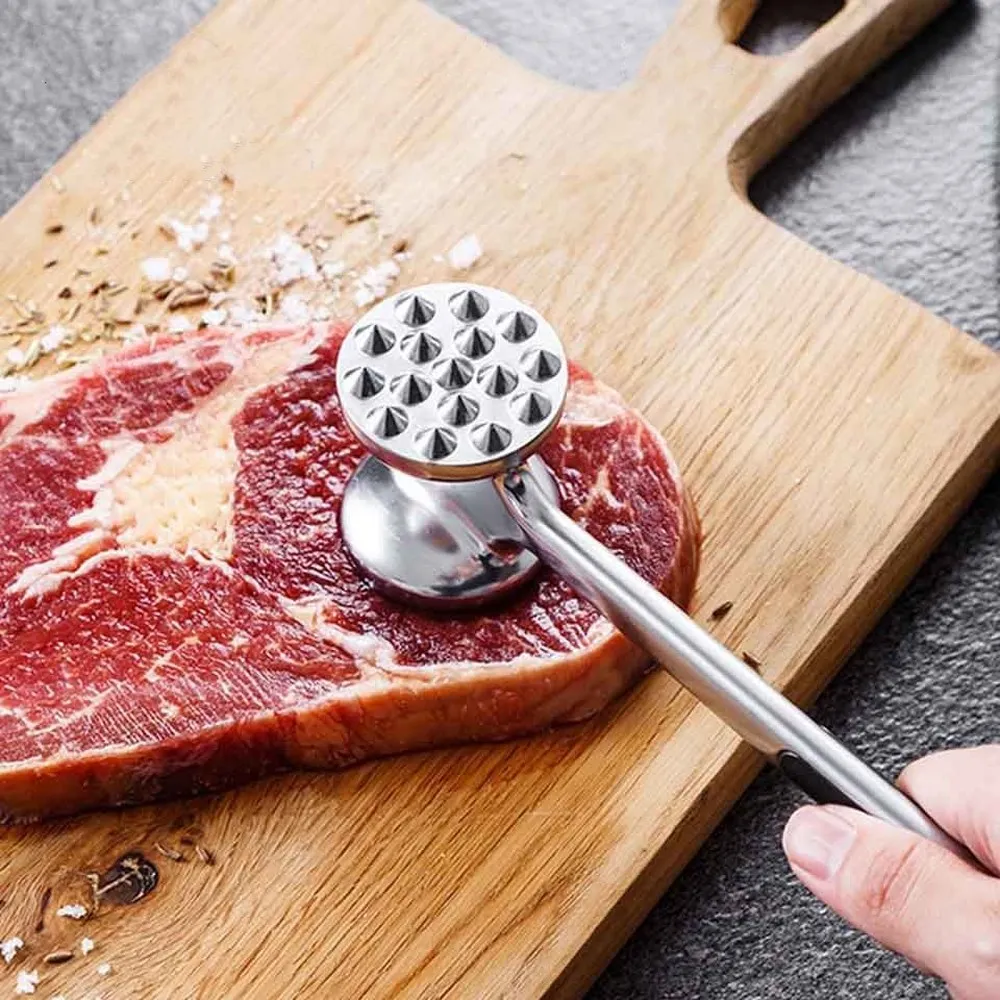 Large Profession Meat Hammer Portable Loose Tool Meat Tenderizer Needle Dual-Sided Mallet Rubber Comfort Grip Handle meat tenderizer meat hammer