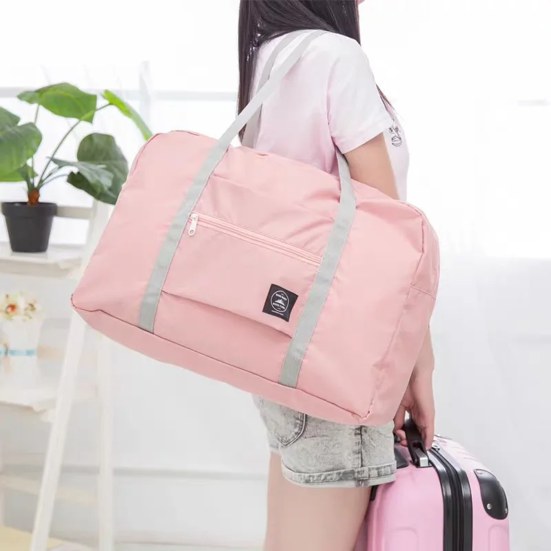 Travel Bags Nylon Foldable Unisex Large Capacity Shoulder Bag Luggage Women Waterproof Handbags