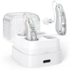Rechargeable behind-the-ear hearing aid for the elderly, noise-cancelling amplified hearing aid with charging case 1