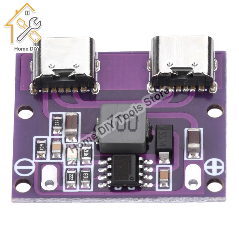 

DC 6V-36V to DC 5V 3A Dual TYPE-C Интерфейс понижающий преобразователь Плата Зарядный модуль Источник питания