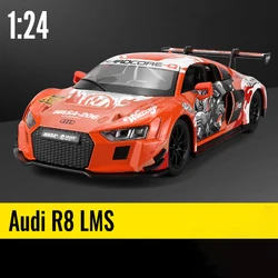 BMW M4 GT3 & Audi R8 LMS Alloy Sports Car Diecast with Sound and Light - Kids Toy Gift Edition (AUDI R8 Orange)