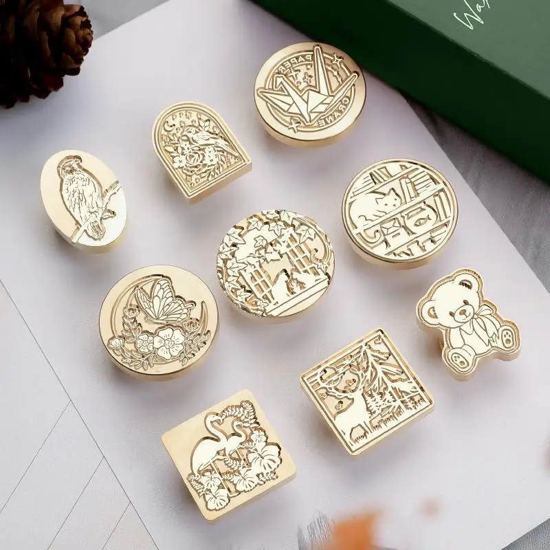 Wax Seal Stamp Animal Botanical Classic Sealing Wax Stamps Wedding Cards Decor Cat Pigeon Swallow Hedgehog Deer Squirrel