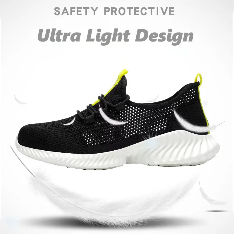 Lynjacye Summer Breathbale Air Mesh Steel Toe Work Shoes Breathable Working Shoes Women Man Safety Shoes Lightweight Shoes 3