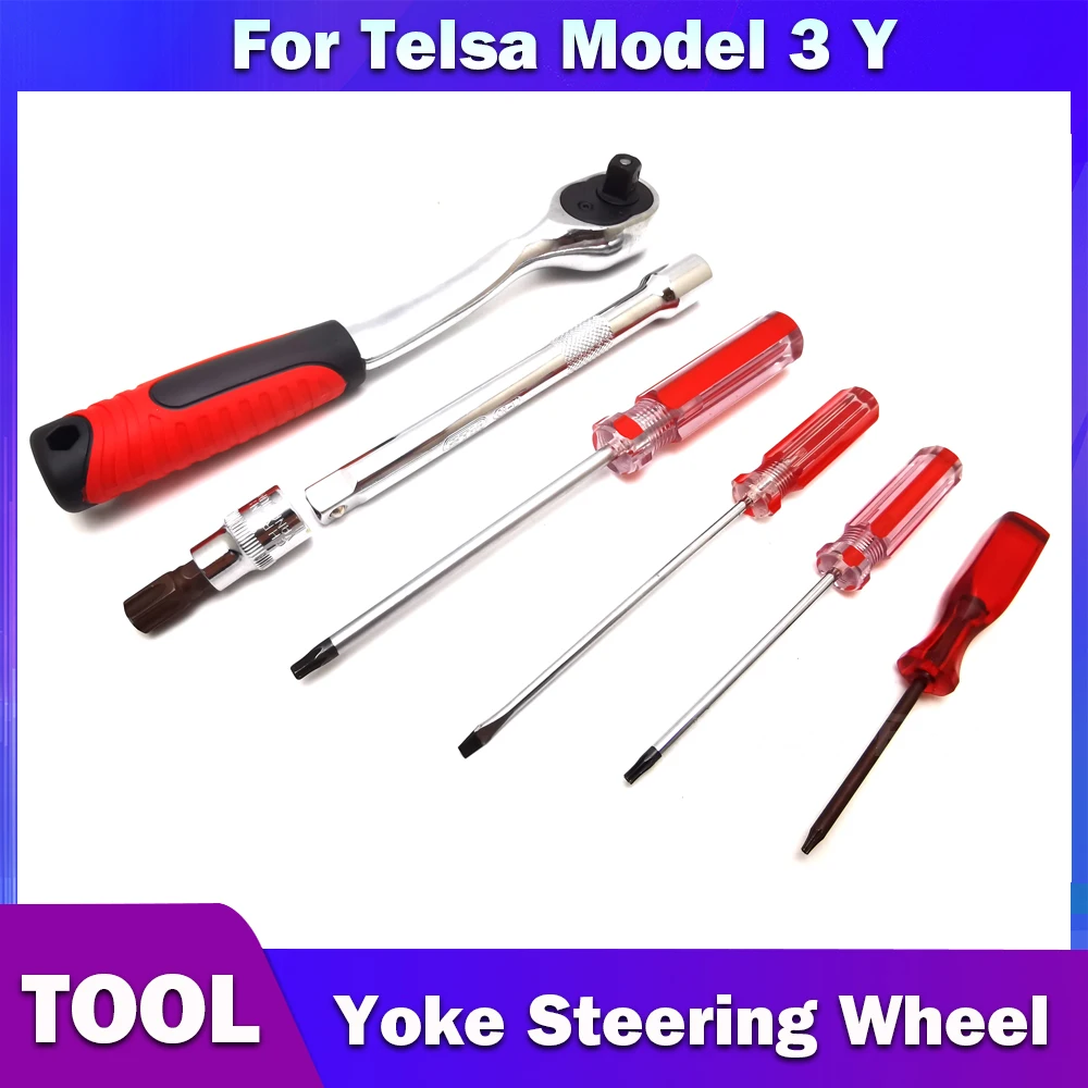 

Carbar Installation Tool Replacement Tools For Tesla Steering Wheel Yoke Ratchet Wrench T55 T25 T9 T6 Torx Screwdriver Flat