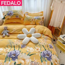 

Thickened warm cotton brushed bedroom four-piece 100% Egyptian long-staple cotton student dormitory three-piece bedding
