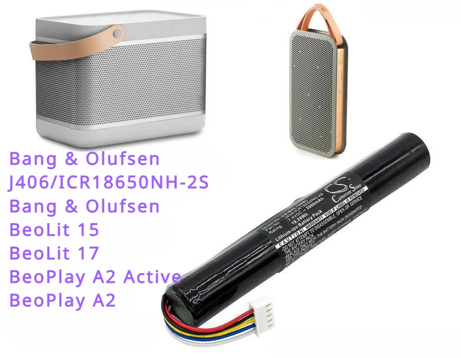 Batteria Altoparlante 7.4V 2600Mah/3400Mah Per Bang & Olufsen Beolit 15, Beolit 17, Beoplay A2, Beoplay A2 Active