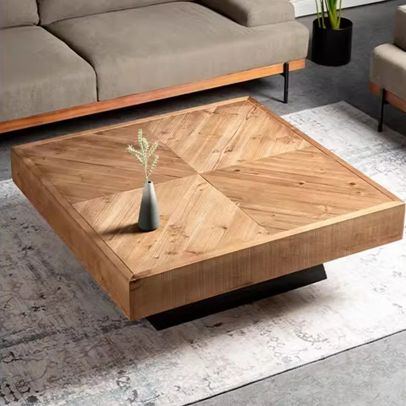 

Wooden Mid Century Coffee Table Modern Designer Unique Square Standing Side Table Low Breakfast Stolik Kawowy Home Furniture