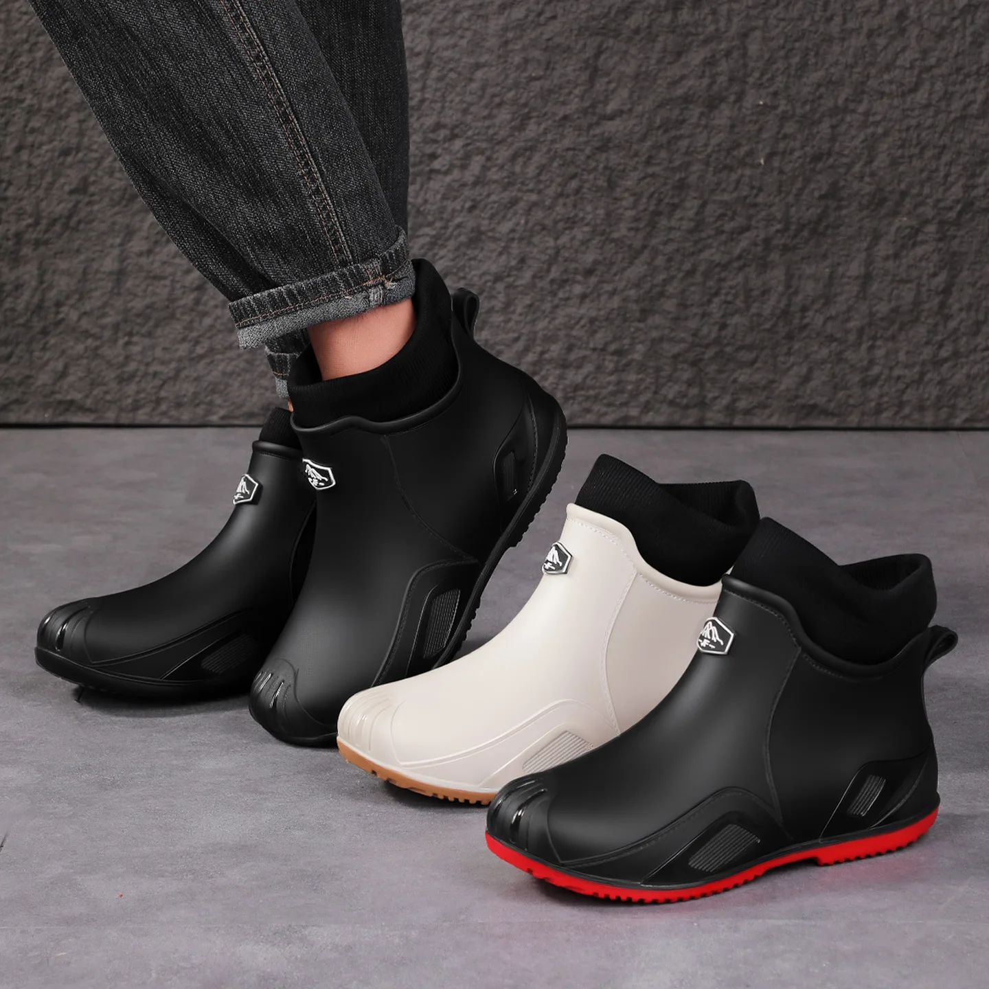 Bottes hiver homme coton pêche chaudes imperméables antidérapantes cuisine mode