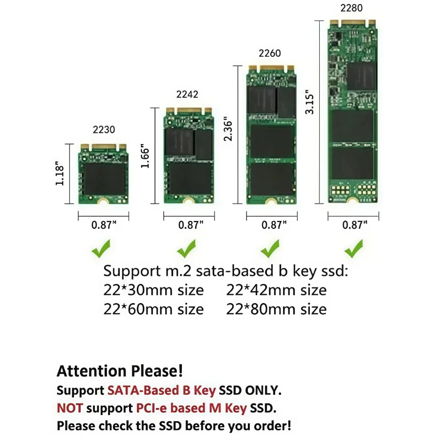Compact USB-C M.2 SSD/HDD Enclosure with Dual Protocol Support
