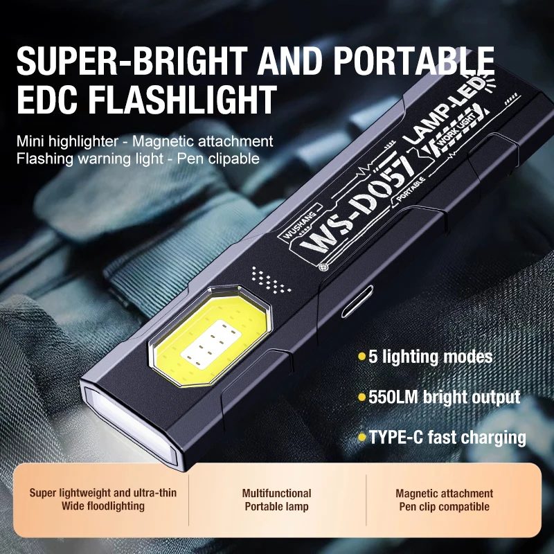Rechargeable LED Keychain Flashlight - Portable Mini Torch with Magnet