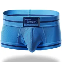 High Quality Men Boxers Underwear Sexy Bulge Pouch Men Panties Low Waist Penis Hole Man Boxershorts Fashion Wide Belt Underpants 1
