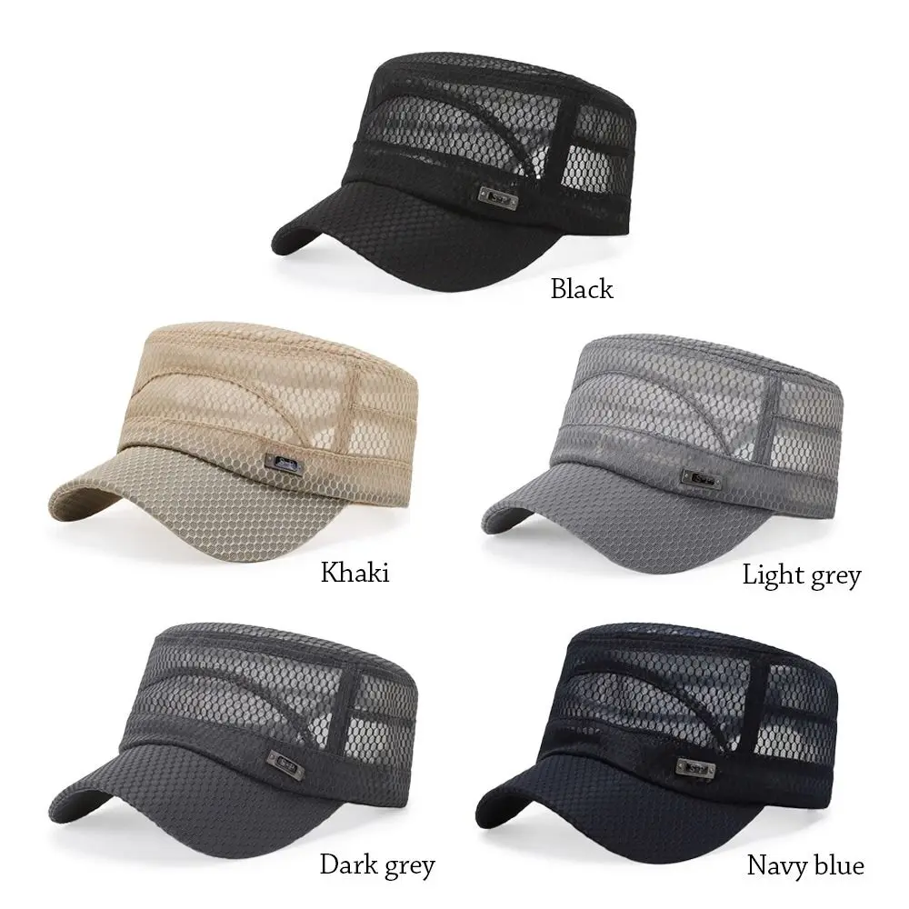 Frühling Sommer Anti-UV Baseballkappe Atmungsaktive Lässige Flache Kappe Outdoor Verstellbarer Sonnenhut für Herren – Detail 10