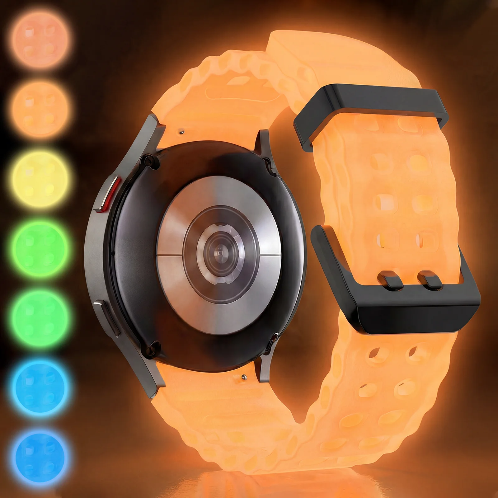 Ocean Element Luminous Silicone Sports Watch Band - Unisex Replacement Wristband