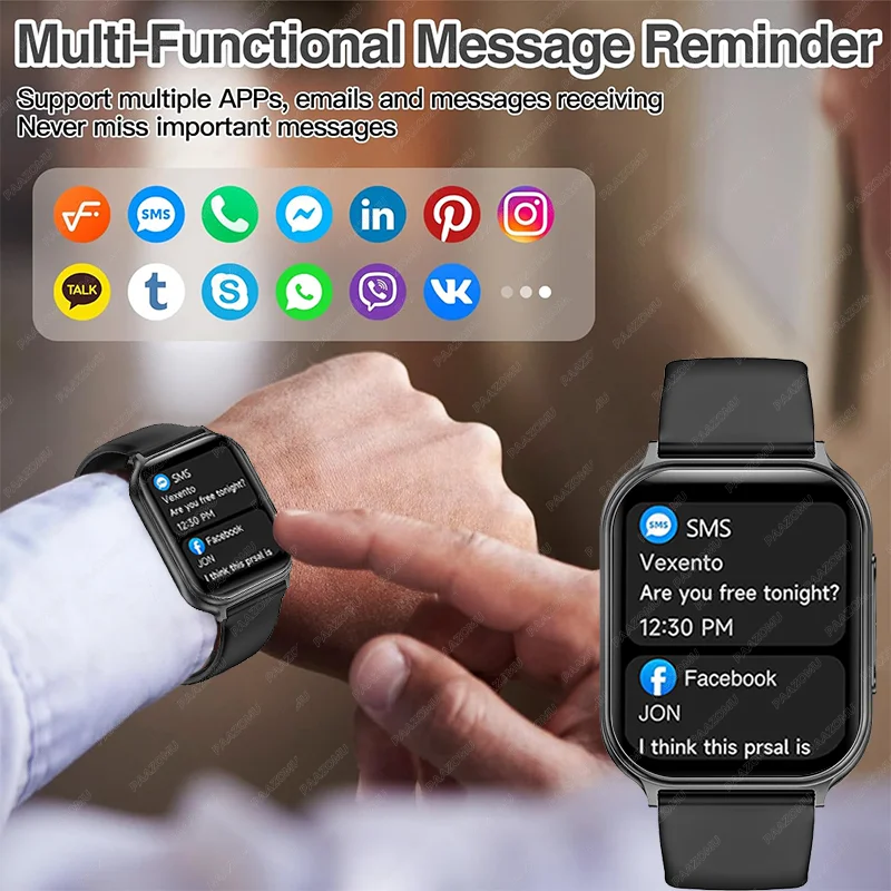 2026 New sports smartwatch 700mAh battery fitness tracker IP68 waterproof heart rate Bluetooth call smartwatch Men's and Women's 4