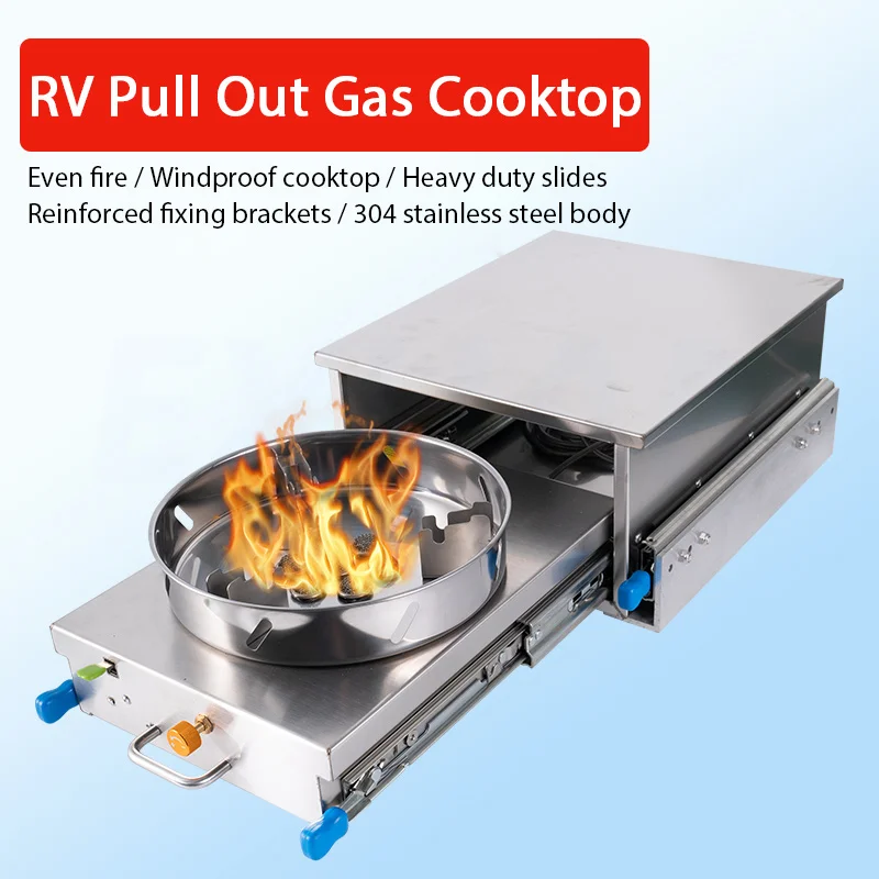 RVStainlessSteelPullOutGasStovePulloutSlideCookerOutKitchen