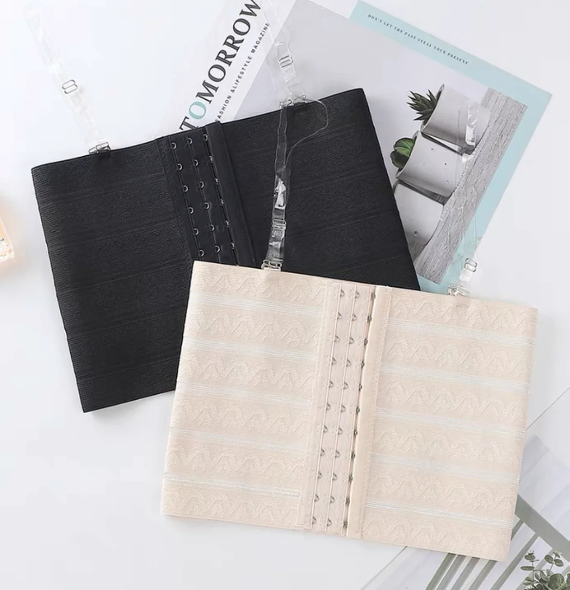 

Lace Pattern Breathable Buckle Short Chest Breast Binder Tops Tomboy Bra Straps Tops/Belt Intimates Shaper