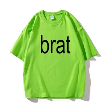 Charli xcx Brat T-Shirts Pure Cotton Unisex Graphic T-shirt Men Womne Hip Hop Tshirt Summer Male Oversized T Shirts Short Sleeve 1
