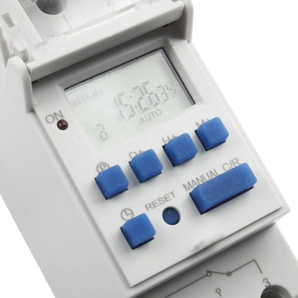 New Type Din Rail Weekly 7 Days Programmable Digital LCD 25(16)A Power TIME SWITCH Relay Timer Control AC 220V Lock electronic 5