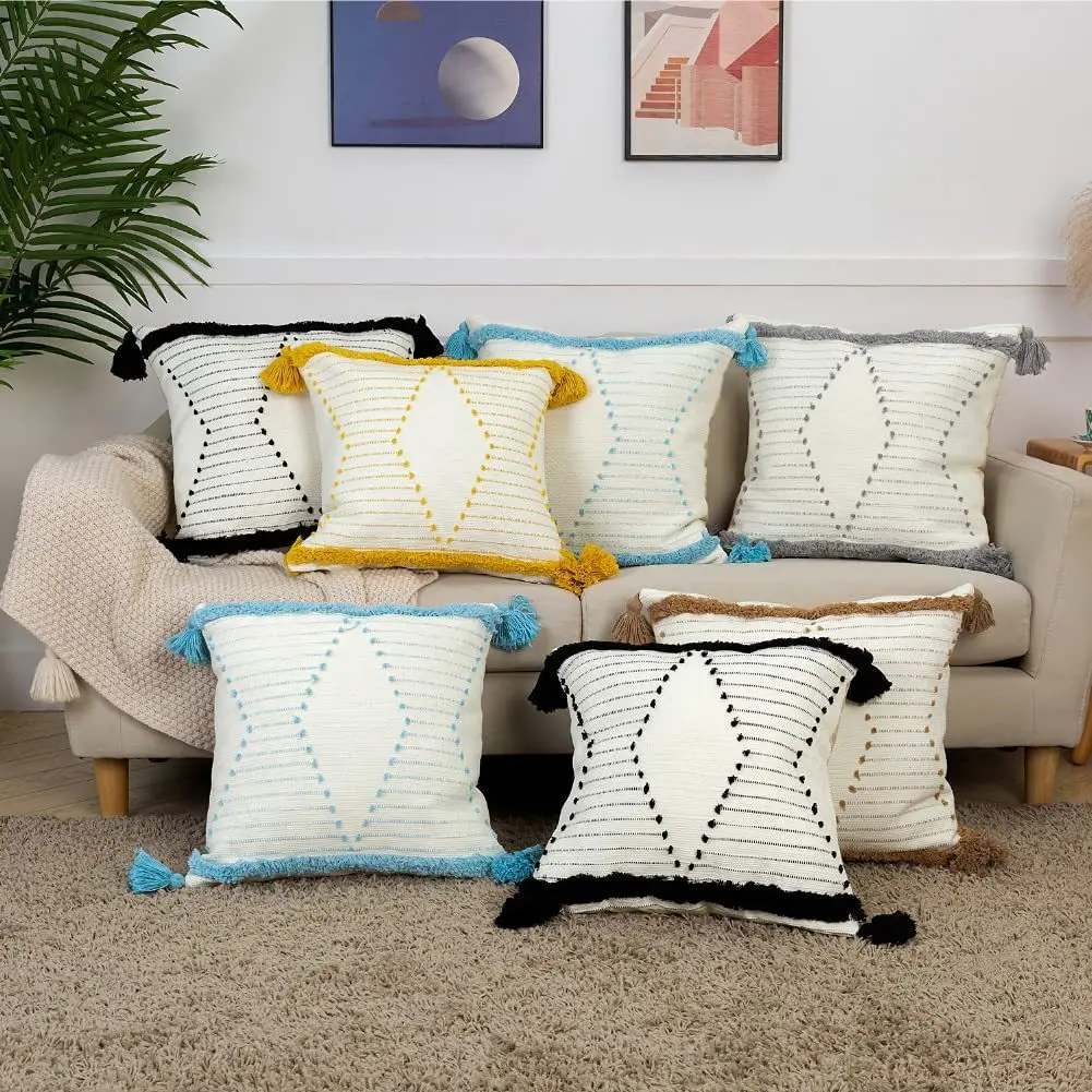 

Plush Throw Pillows Covers Decorative Living Room Waist Chair Cushion Cover Sofas Model Home Decor Pillowcase Nordic Style