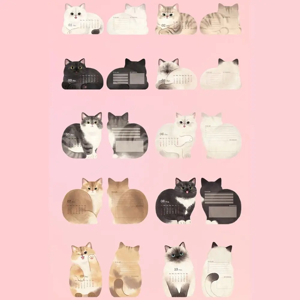 2026 Cute 3D Desk Calendar DIY Simplicity Agenda Organizer Cat Dog Series Cartoon Desktop Calendar Home Office Desk