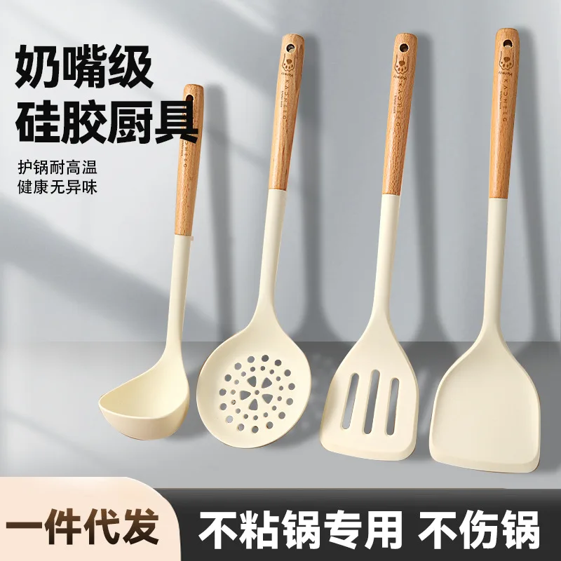 

Silicone spatula for non stick pots, special high-temperature resistant silicone set, household stir fry