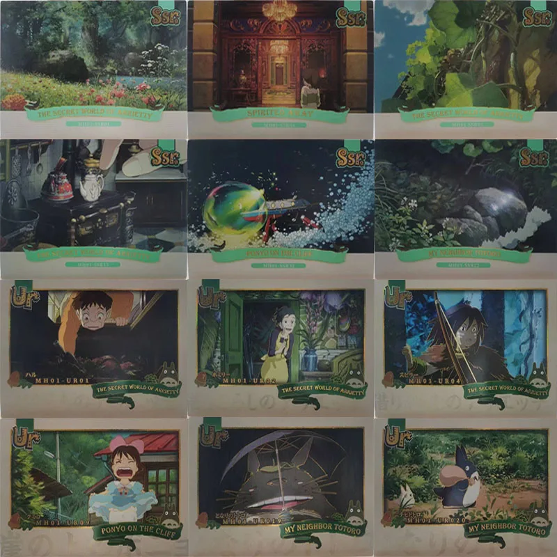 

Anime Miyazaki Hayao Art gallery Spirited Away Ponyo On The Cliff MY NEIGHBOUR TOTORO SSR UR series Board game collection card