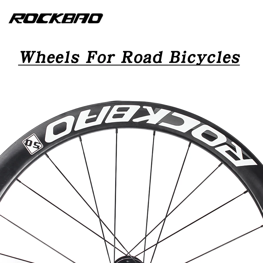 ROCKBAO Road 700C Carbon Wheels 50mm Quality Carbon Rim Bicycle Accessories  2/4Bearing Racing Wheelset
