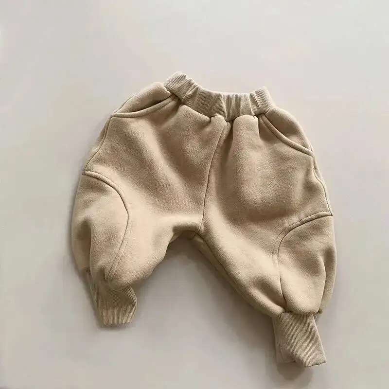 Herbst Winter Kinder Hosen 1-8Y Jungen Warme Fleece Gespleißt Jogginghose Harem Jogger Hosen Koreanische Kleinkind Tragen Für Kinder Kleidung – Detail 8
