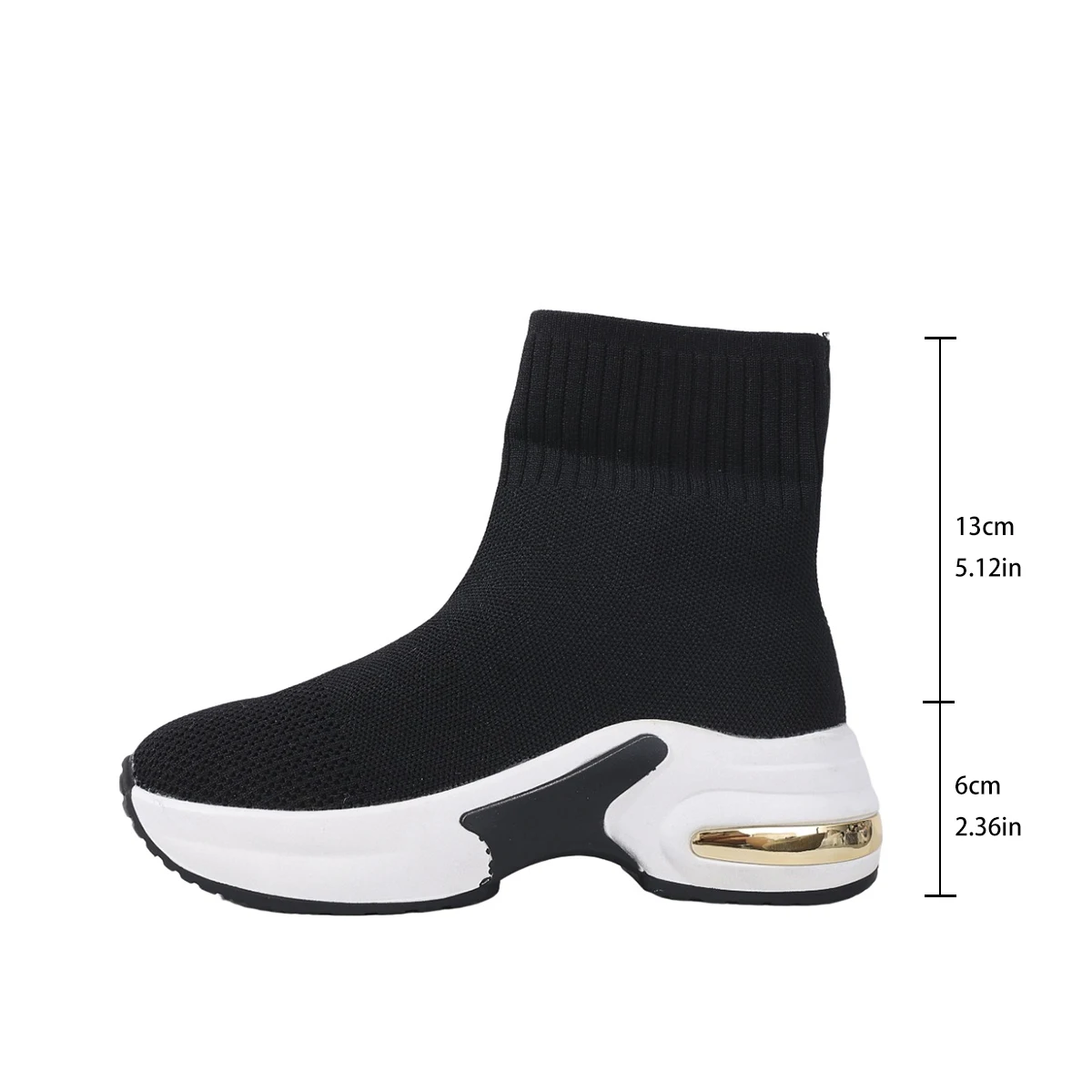 Aphixta Cotton Fabric Stretch Boots for Woman Wedge Heel Breathable Woman Ankle Boots 6cm High shoes for woman botas de mujer