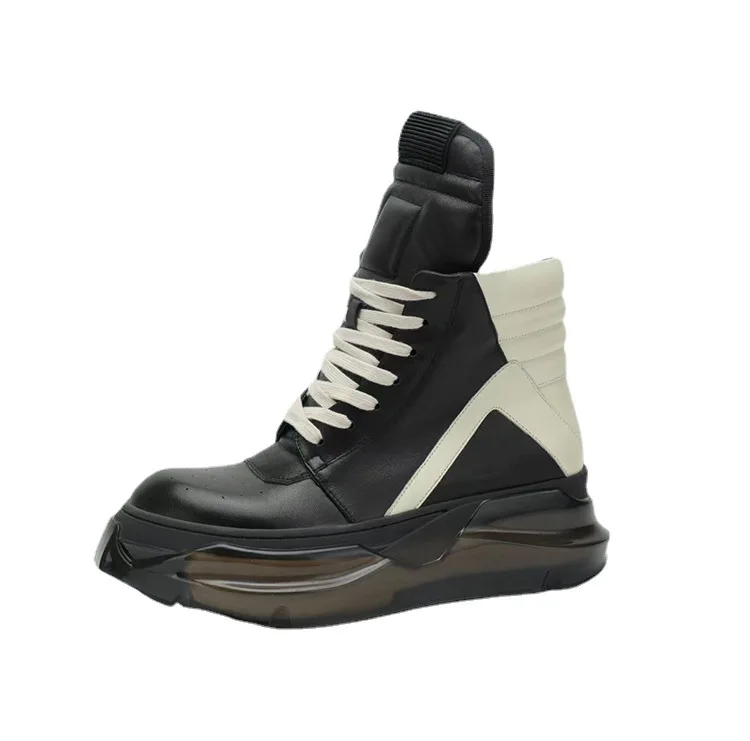 

Rick High-Top Women's Black Riding Boots with Air Cushion Soles and Thick Platform Heels for Streetwear Style