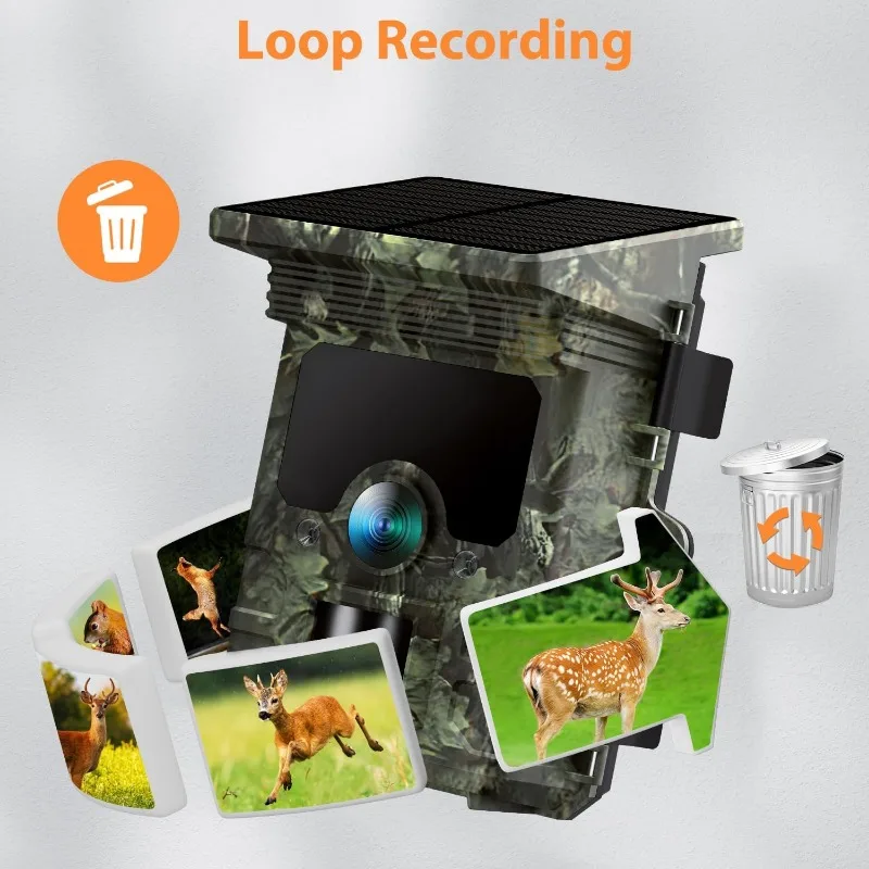 Outdoor 30MP 2K APP Cellular Trail Camera Hunting Wireless Cam Trap Game No Glow Night Vision Motion Activated 120 Wide Angle