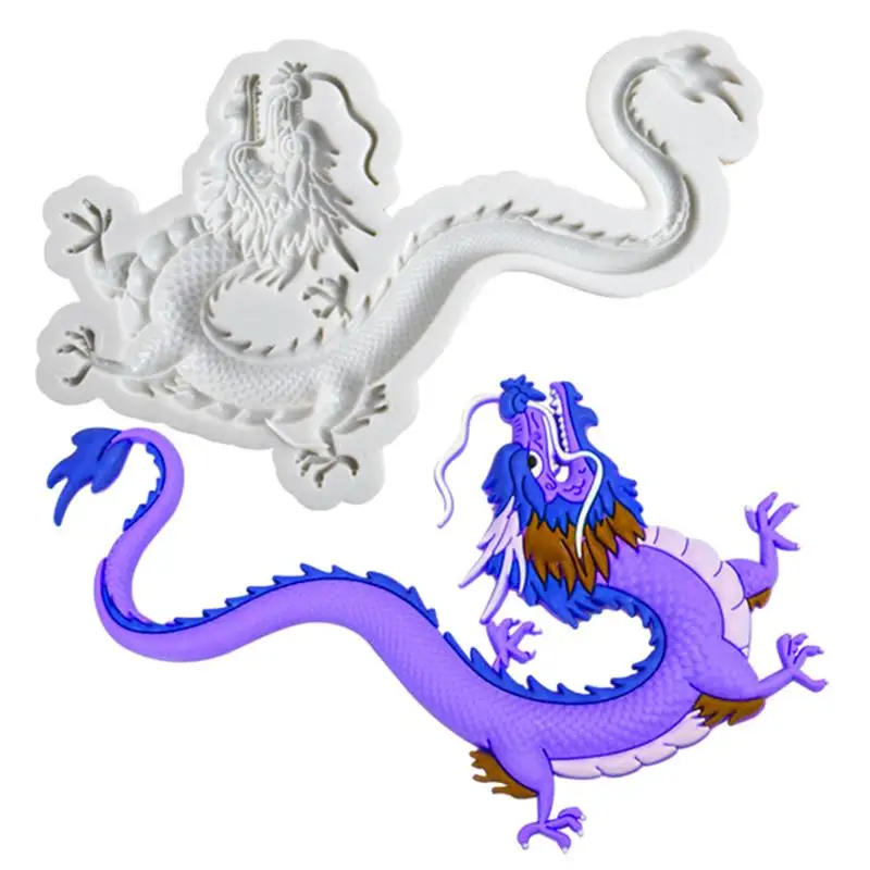 

Dragon Molds For Resin 3D Dragon Fondant Mold Chinese Zodiac Dragon Cake Mold Flying Dragon Silicone Molds Flexible Silicone